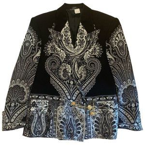 Gianni Versace 1994 Safety Pin Paisley print silk Blazer